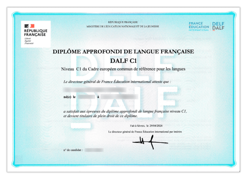 DALF Diplome