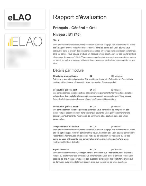 ELAO Rapport